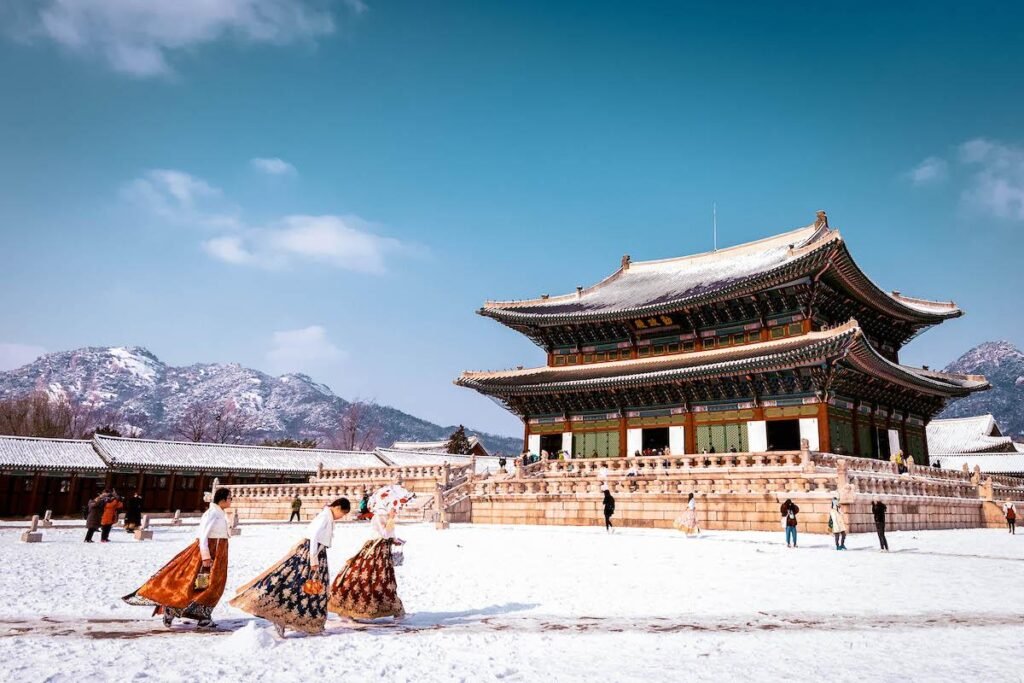 hanbok south korea in winter